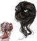 prinfantasy Hair Extensions Haarteil Dutt Haarteil Dunkelbraun Gelockt Haargummi mit Haaren Hochsteckfrisuren Haarverlängerung Messy Bun Haarteile für Damen Mädchen Pferdeschwanz FQ002
