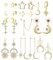 Kakonia 11Paar Stern Mond Ohrringe für Damen Ohrringe Sterne Gold Ohrstecker Silber Edelstahl Star Earrings Helix Knorpel Piercings Ohrringes Hypoallergene Sonne Hängend Kette Creolen Set Damen