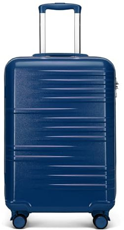 British Traveller Valise Cabine 54cm, Valise de Voyage avec roulettes 4x360 degrés et Serrure TSA (Marine)