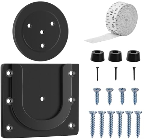 YAOZUP Dartboard Holder, Wall Hanging Bracket Set, Plastic, Black, Includes Screws, Pads, Tape Measure, Suitable for Most Steel Dartboards