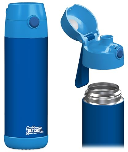 Jarlson® Borraccia Bambini Acciaio Inox MALI, Bottiglia Termica, Senza BPA, Bottiglia Acqua, Termos, Thermos - 500ml - Blu