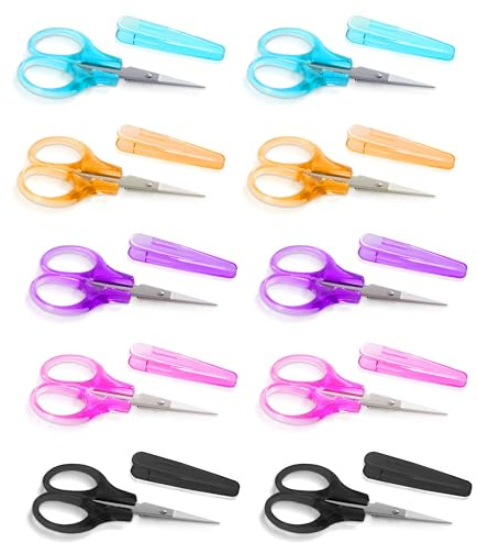 10 Pcs Mini Detail Craft Scissors, Stainless Steel, 3.5