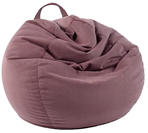 LPMOERA Stuffed Animal Storage Bean Bag Chair Cover (No Filler) For Kids and Adults.Soft Premium Corduroy Stuffable Bean Bag For Organizing Children Plush Toys or Memory Foam Dusty Pink S For Kids
