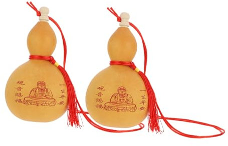 Zerodeko 2pcs Natural Gourd Ornaments for Desktop Decor Unique Decorative Pendant for Home Aesthetic for and Collectibles