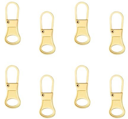 8St Ersatz Reißverschluss Schieber, Abnehmbar Reißverschlussschieber Reißverschluss Reparaturset Reißverschluss Ersatzschieber für Kleidung Rucksack Jacken Hosen Gepäck (Gold)