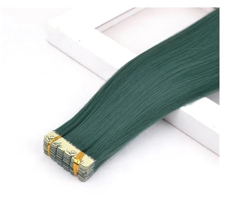 Tape Extension Echthaar Tape-in-Haarverlängerungen, farbige synthetische Tape-in-Extensions, glattes Haar, Mini-Tape-ins, unsichtbares, selbstklebendes, farbiges Tape-in-Haarverlängerungen, 10 Stück/P