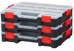 Werkzeugkoffer leer Organizer S Sortierbox Set verbindbar Fächer einteilbar 33x27x6cm Box für kleinteile Magazin Schraubenkoffer (10)