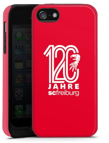 DeinDesign Panzer Handyhülle kompatibel mit Apple iPhone 5s robuste Outdoor Hülle Schutzhülle glänzend SC Freiburg Offizielles Lizenzprodukt 120 Jahre Freiburg