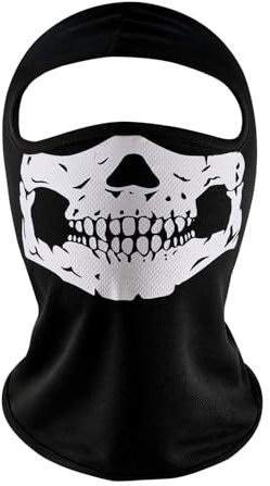 MQLSAERI 1 Stück Ghost Maske Call of Balaclava Call of Duty Sturmhaube Skull Maske Balaclava Geisterschädel Vollgesichtsmaske Skelett Motorrad Skimaske Männer Herren Mütze Halloween Cosplay - Schwarz