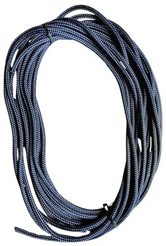 Corda in poliestere a doppia treccia da 6 mm, per vela, barca, yacht, gommoni, esercizi equestri, multiuso, resistente alle intemperie (blu navy, 10 metri)