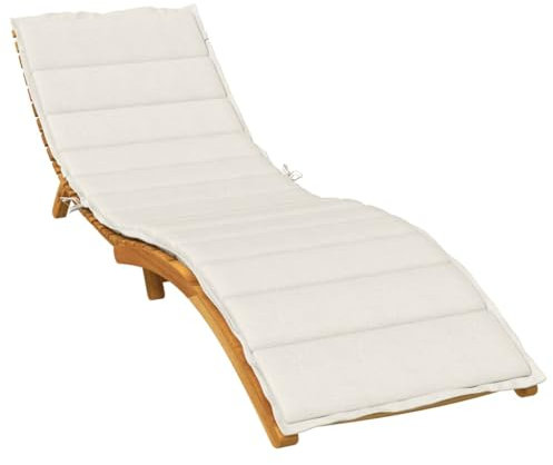 Homgoday Sonnenliege mit Kissen creme meliert 200 x 50 x 4 cm Stoff, Sonnenliegen, Schlafsofa Möbel, Pool-Liege, Sonnenliege für den Garten, K