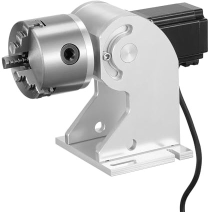 Monport Rotationswalze Rotary Roller, 80 MM Rotary Axis für Faserlaser Graviermaschine, 360° Rund Gravur für Weingläser Schmuck Ringe, Laser Engraving Machine Rotary Tool