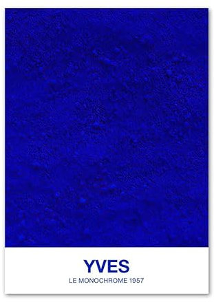 Rikin Liuff Yves Klein Blau Monochrome Tinte Poster Ausstellung Wandkunst Yves Klein Drucke Yves Klein Leinwand Malerei Zuhause Wanddekoration Bild 40x65cm Kein Rahmen