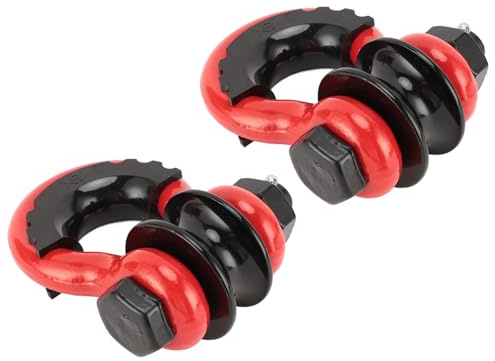 Tbest Robuster D-Ring-Schäkel, Off-Road-Bergungsschäkel mit Umlenkrolle, für LKW-Traktor, ATV, UTV