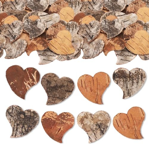 ParPix Groß Streudeko Holzherzen 5cm, Birkenholz Deko Herzen Konfetti, Hochzeit Tischdeko, Holzherzen Konfetti Tischdeko, Hochzeitsdeko Tisch Streudeko