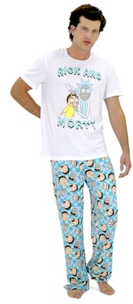 Rick and Morty Schlafanzug für Herren, 2-teiliges Herren-Pyjama, Pyjamahose und Hemd, Geschenk-Box, S-XL