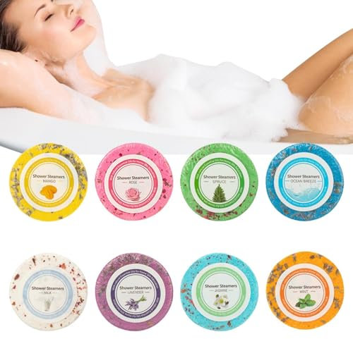Shower Steamers - Bath Bombs | Foot Soak Tablets | Care and Relaxation Giffts for Women and Men Organic Natural Oils Slimming Bath Bombs Bloom Variety Scent Shower Steamers