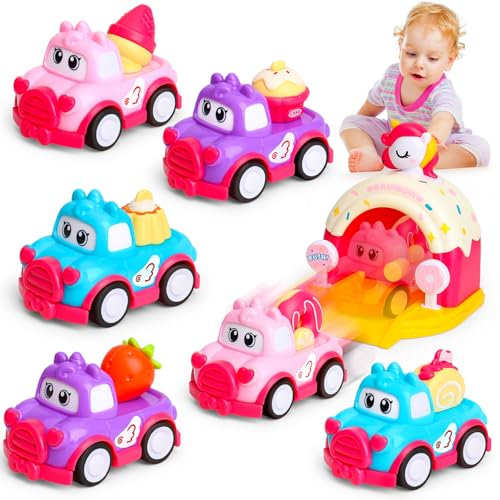 MOONTOY Jouet Enfant 1 Ans, 7 Pièces Voiture Enfant Jouet Bebe, Éducation Précoce Enfants Jouets 10 12 18 Mois Garçons Filles Anniversaire Cadeaux de Pâques