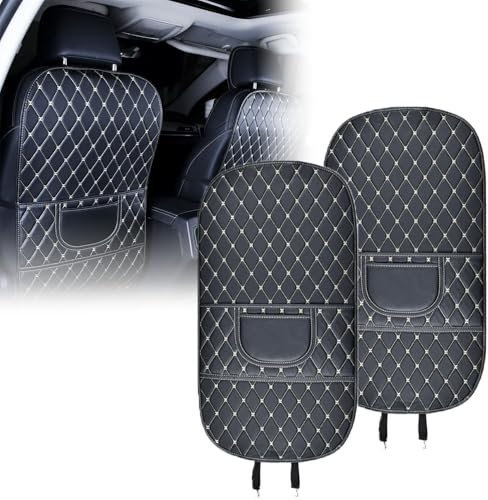 ZCZMAD 2 Stück Auto Rückenlehne Schutz Für VW Polo V GTI, Auto Rücksitz Anti Kick Pad, Wasserdicht Sitzschutz Auto-Rückenlehne, Pu Leder,A-Large