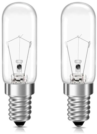 ORNACH® Cooker Hood Bulbs | Pack of 2 | Extractor Fan Light | 40W E14 Screw | Dimmable | Universal Small Screw Cap 220-240V, T25