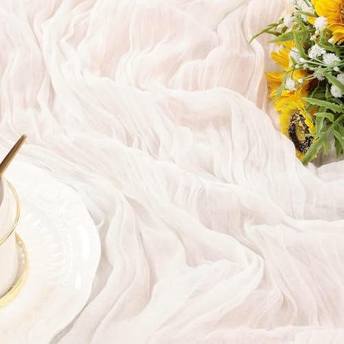 White Table Runner,Party Table Cloth,Long table runner 90×300cm(35x118),Cheesecloth Table Runner for Wedding Table Decoration ,Birthday Decoration