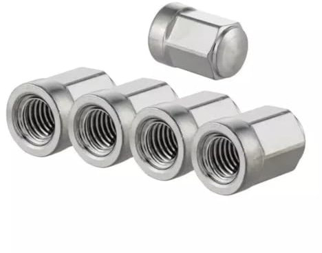 KIT 5 DADI DADO CROMATO M8x1,25 CERCHI TUBELESS SIP SCOOTERSHOP adatto per VESPA LAMBRETTA