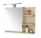 FreshYou Armoire de Toilette 60x50 chêne Sonoma, Armoire de Salle de Bain avec étagères, Miroir de Salle de Bain, Armoire Murale Lampe LED - Droite