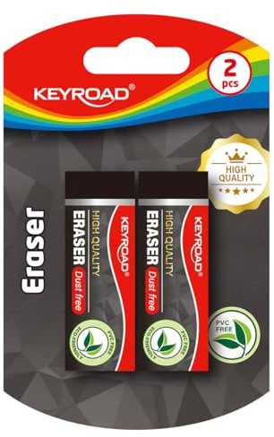 KEYROAD Radiergummi/Technisch Rubber Eraser/Für Kinder/2 Stück/Schwarz