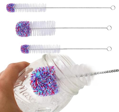 Pennello per la pulizia delle bottiglie di paglia – Kit di pennelli per il lavaggio flessibile, pulizia delle setole multiuso per bottiglie d'acqua, bottiglie di birra, biberon, igiene
