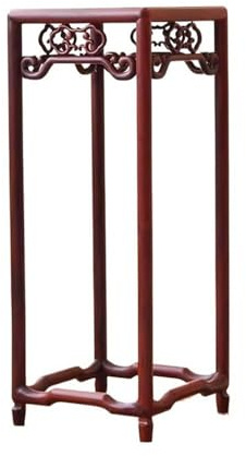 WFchenj222-6 Bonsai Pedestal- Chinese Simple Redwood Flower Stand, Living Tea Room Bonsai Display Rack Planter Display Stand
