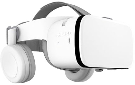 3D Virtual Reality VR-Headset mit Hi-Fi Bluetooth-Audio, IMAX VR-Brille für Filme & Videospiele | Kompatibel mit 4,7–6,5 Smartphones- (Weiß)