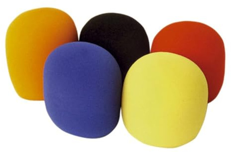 ELAYARD 5pcs High-density Foam Mic Windscreens for Handheld Stage Microphones Windshield Covers with Uniform Dyeing and Ventilation Protect Against Wind and Spit Suitable for Random Color