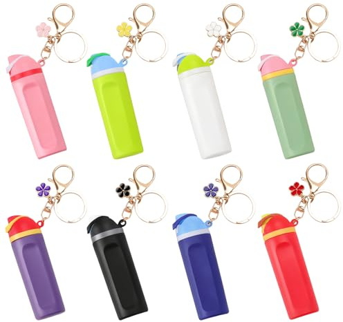 Wchoicsy 8 Pack Mini Tumbler Keychain for Owala Water Bottle, Mini Cup Keychain Chapstick Holder for Women Girls