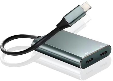 XREA L Hub Lade und Wiedergabeadapter,USB C auf AR-Brillen-Adapter für XREAL One/Air 2 Pro,Rokid,Viture,kompatibles ROG Ally,Switch2, Phone 17 16 15,unterstützt 65W Schnellladung und 60 Hz（Blau）