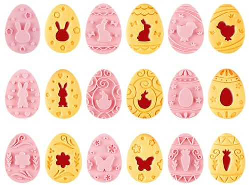 Kertaym Backform Ostern Set Aus Silikon, Osterhasen Backform, 3D Osterbackformen, Silikonform Ostern Hase Und Ostereier Schmetterlinge Für Für Kekse, Bonbons Und Schokolade (9-teiliges Set A)