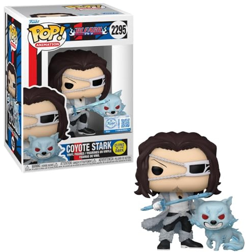 Funko Pop! Animation Bleach Coyote Stark mit Wolf Buddy, Glow in The Dark Exclusive, #2295, 3,9 und 1,8 Zoll Vinyl Figuren
