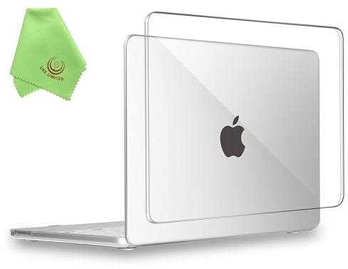 UESWILL Case for MacBook Neo 13 inch A18 Pro Model A3404, Crystal Clear | Glossy See Through, High-clarity PC shell, Precision-molded, Bottom ventilation Design Includes Hard Cover + Microfiber Cloth