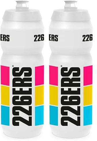 226ERS - Bidón Ciclismo, de Polipropileno y sin BPA, Hydrazero Ultraligero, con Tirador de Boquilla y Abertura Grande, Fácil de Limpiar, Testado, Multicolor, 1 x 750 ml (Paquete de 2)