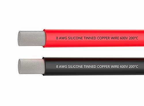 TUOFENG 8 awg cavo di alimentazione, cavo batteria [1,5 metro nero e 1,5 metro rosso] 8 Gauge-1650 fili di filo di rame stagnato, saldato rapidamente