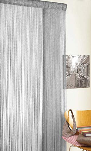 Country Club String Door Curtain, Glitter Grey