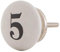 Knober Möbelknopf Keramik Weiß Nummer Zahl 0-9 Landhausstil Shabby-Chic Kommodenknopf Kommodengriff (05)