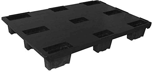 BRB Euro-Leichtpalette/Kunststoffpalette im Euromaß, schwarz, LxBxH 1200x800x153 mm, Deckfläche geschlossen