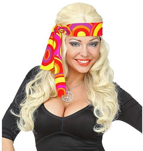 W WIDMANN MILANO Party Fashion - 60er/70er Jahre Stirnband, Haarband, Flower Power Accessoire, Hippie