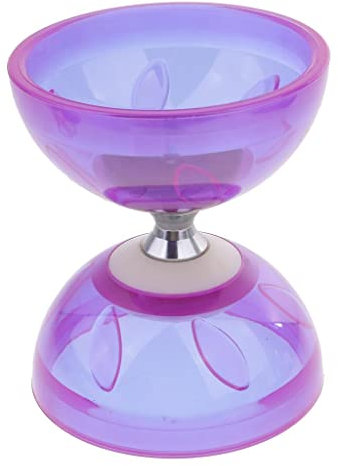 Roulement À Billes Diabolo+Baguettes Diabolo En Caoutchouc Cadeau Enfant , Violet, 13cm