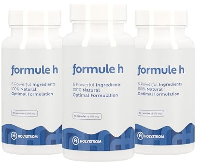 HOLYSTROM - Formule H - Complément Alimentaire Spécial Hémorroïdes - Marron d'Inde, Fragon Petit Houx, Hespéridine - Agit au Cœur du Problème - 3 Flacons de 90 Gélules - 100% Naturel - Made in EU