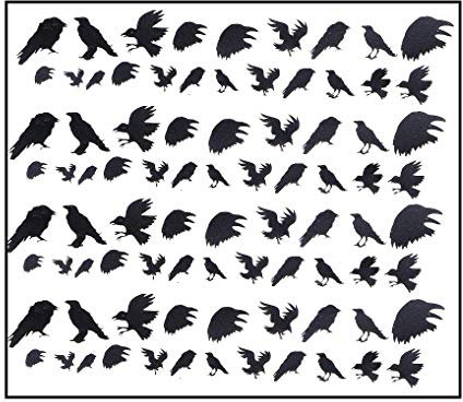 Raven Bird Collection (Raven Bird Nail Stickers Black)