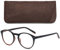VEVESMUNDO Anti Blaulicht Lesebrillen Computer Damen Herren Federscharnier Klar Groß Runde Retro Vintage Vollrandbrille Lesehilfe Sehhilfe Blaulichtfilter Brille (Braun, 1.0)