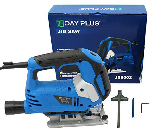 Wood Jigsaws 800W Electric Table Saw Wood Cutter Machine Pendulum Jigsaw Laser Guide Jigsaw Tool Variable Speed Power Tools Aluminium Base, Cutting Depth 100mm for Wood - - Note: Without Blade