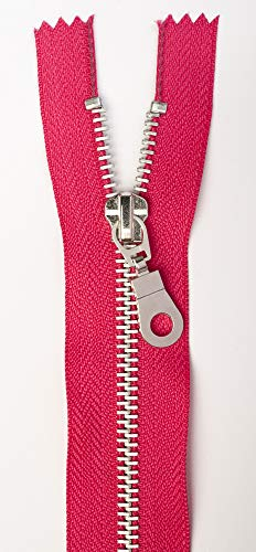 Jajasio 3 Stk. Reißverschluss Metall Aluminium nicht teilbar in 13 Farben pink 20cm Metallreißverschluss für Jacken Taschen Hose Geldböre Jeans