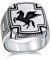Bling Jewelry Personalisieren Sie großen zweifarbigen antiken griechischen mythischen fliegenden Pferdekreatur Pegasus Siegelring für Männer Teenager oxidiertes .925 Sterlingsilber anpassbar